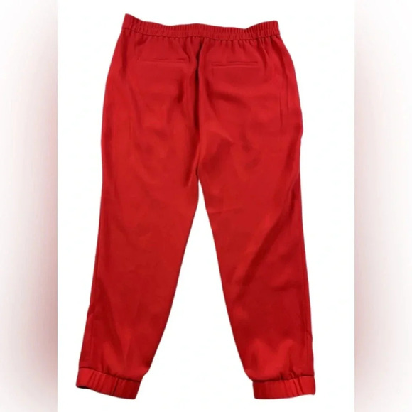 J. Crew Womens Joggers 8 Red Sweatpants Elastic Waist Lightweight Zip Pockets - Picture 3 of 9